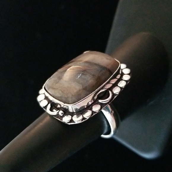 Large Rectangle Mexican Crazy Lace Ring Bali Dot Decorative Edge - Picture 2 of 4